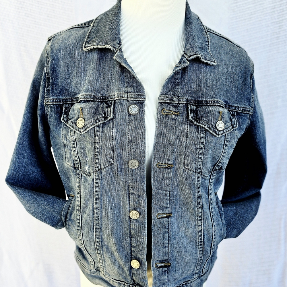 Lucky Brand Faded Denim Jacket - Blue Gray